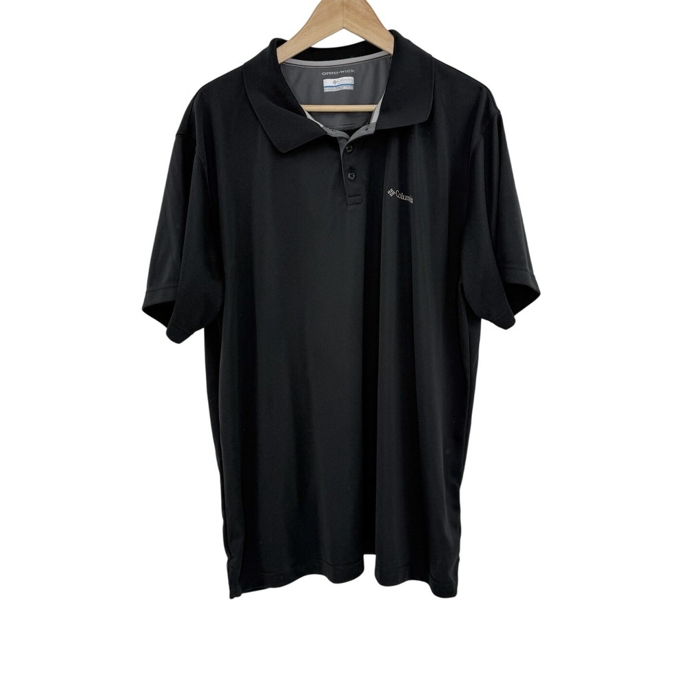 Columbia Men's‎ Black Black Omni Wick Polo Short Size XXL Lightweight Normcore